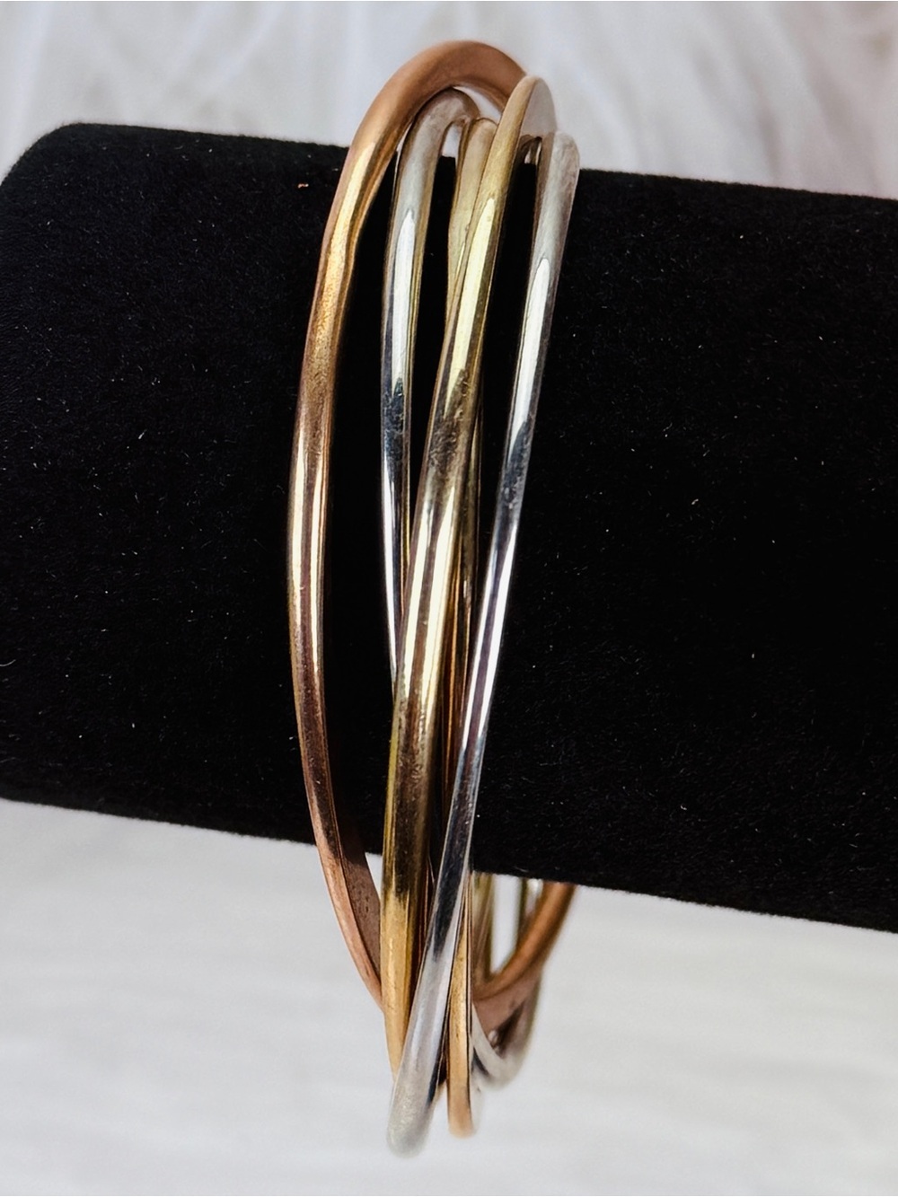Vintage Multi-Tone Stackable Bangle Set - Picture 5 of 8